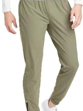 All In Motion Men's Olive Green Ankle Zip Lightweight Run Pants Joggers Pockets
